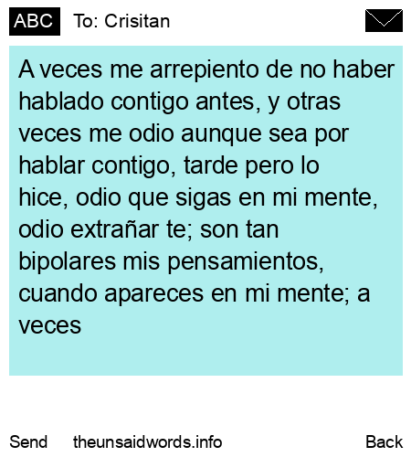 unsent message to Crisitan