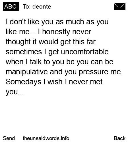 unsent message to deonte