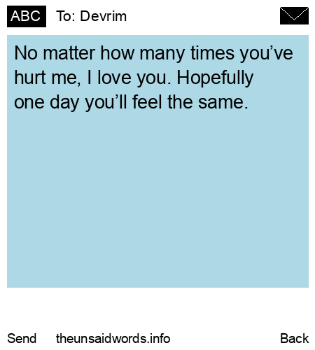 unsent message to Devrim