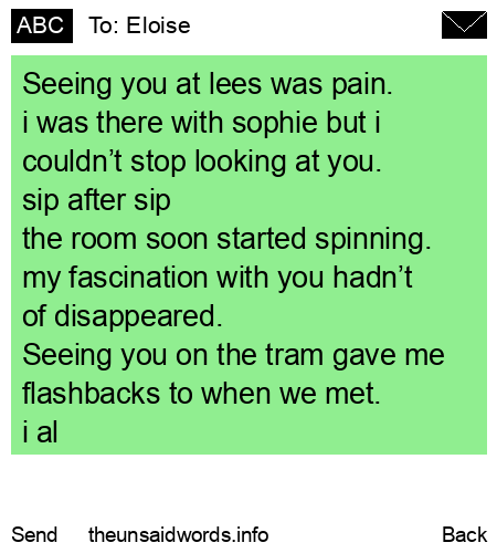 unsent message to Eloise