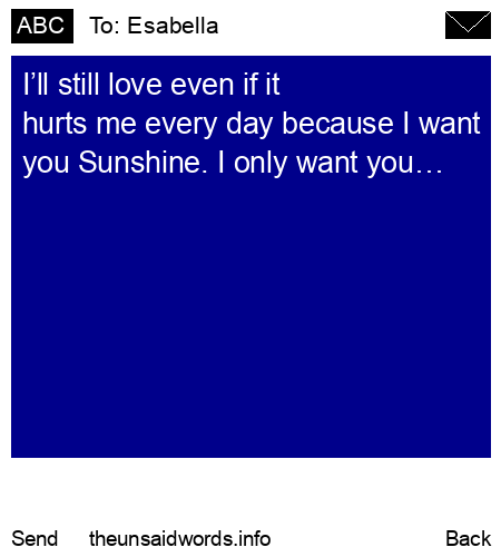 unsent message to Esabella