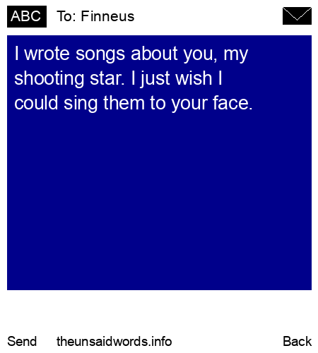 unsent message to Finneus