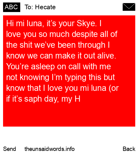unsent message to Hecate