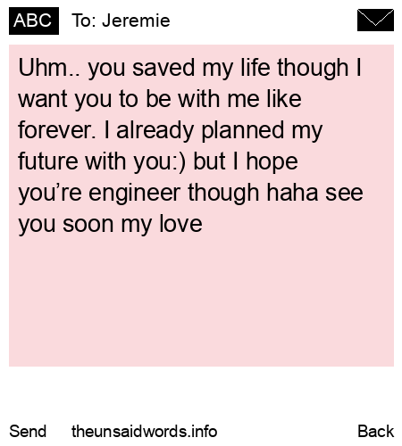unsent message to Jeremie