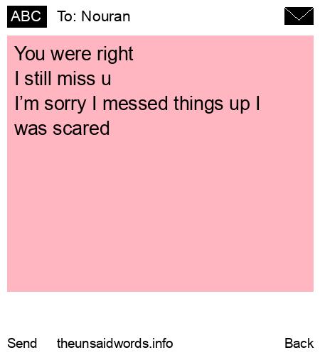 unsent message to Nouran