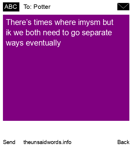 unsent message to Potter