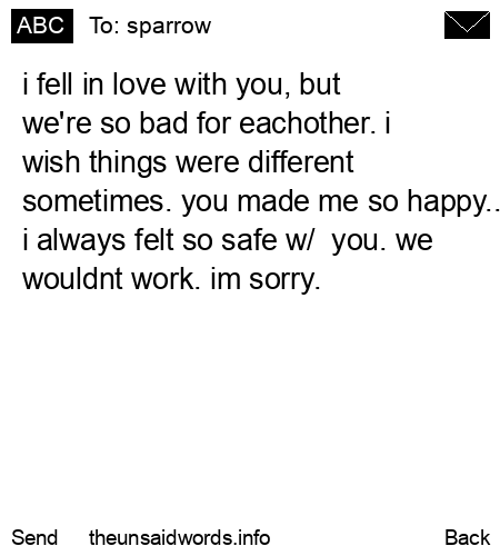 unsent message to sparrow