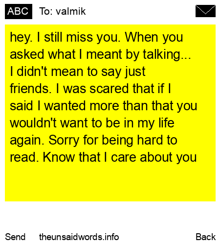 unsent message to valmik