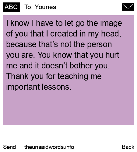 unsent message to Younes