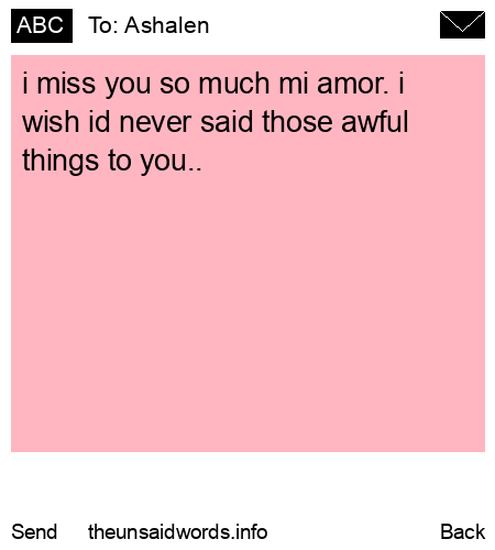 unsent message to Ashalen