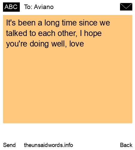unsent message to Aviano