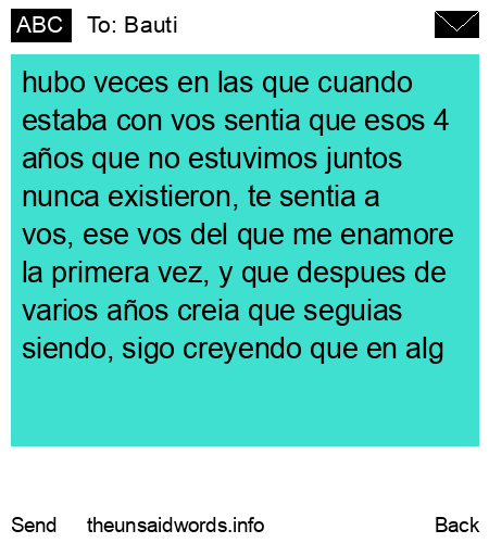 unsent message to Bauti