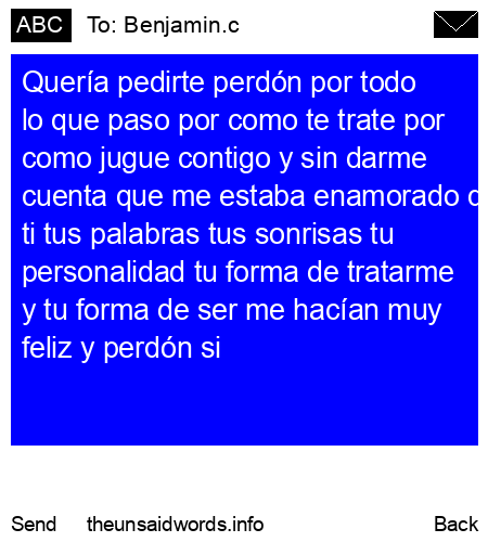 unsent message to Benjamin.c