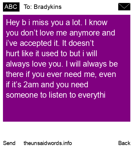 unsent message to Bradykins