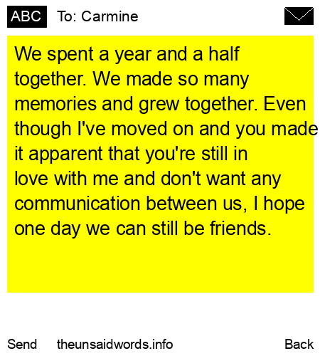 unsent message to Carmine