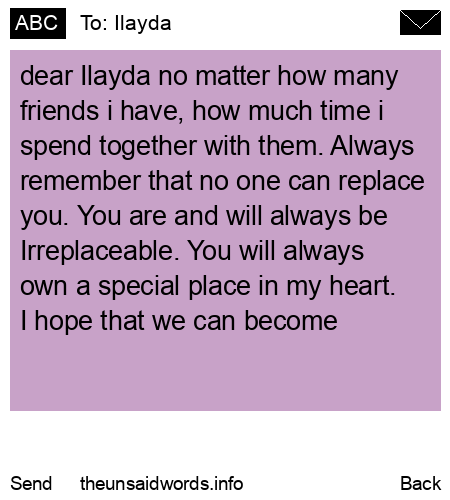 unsent message to Ilayda