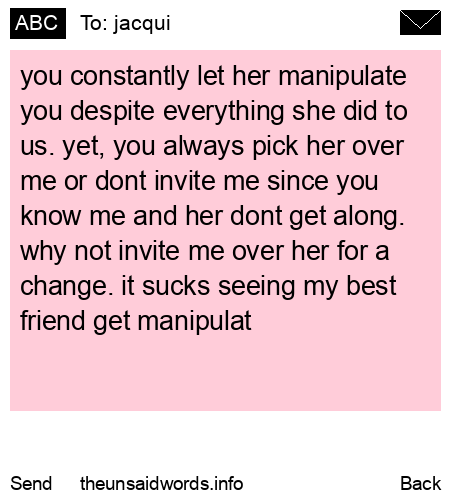 unsent message to jacqui