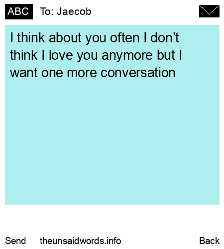 unsent message to Jaecob