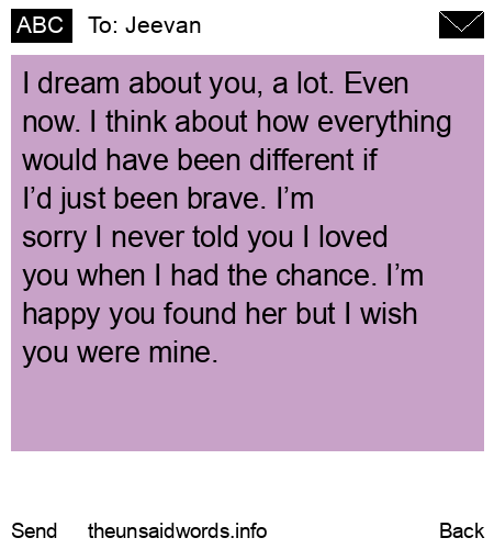 unsent message to Jeevan