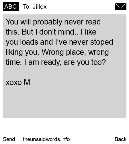 unsent message to Jillex
