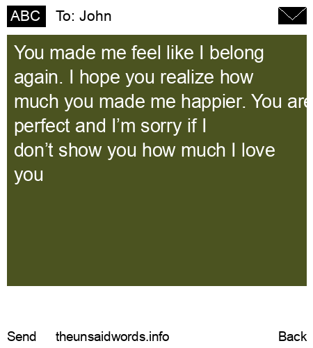 unsent message to John