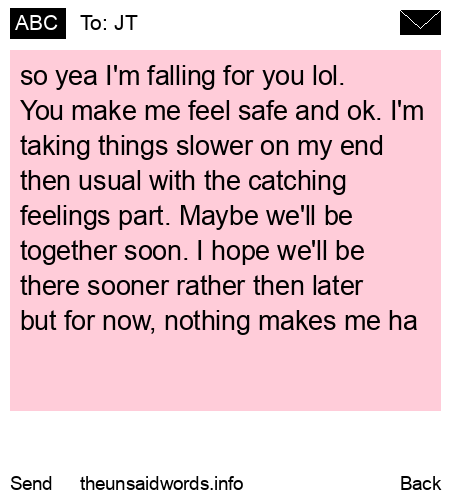 unsent message to JT