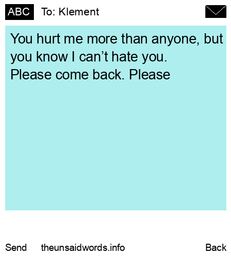 unsent message to Klement