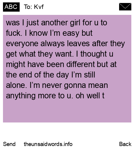 unsent message to Kvf