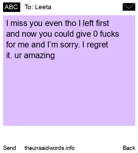 unsent message to Leeta
