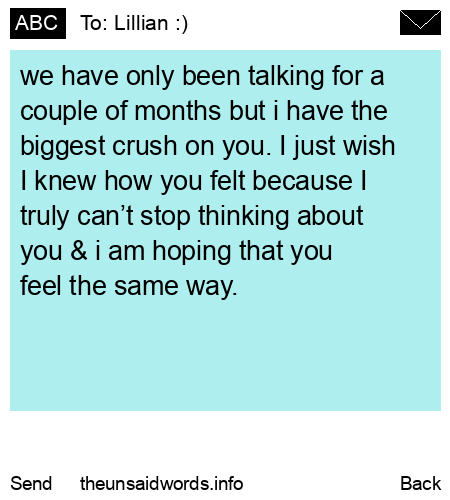 unsent message to Lillian :)