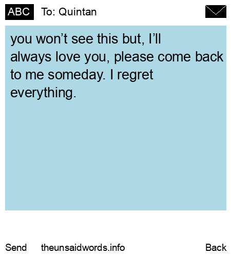 unsent message to Quintan