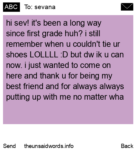 unsent message to sevana