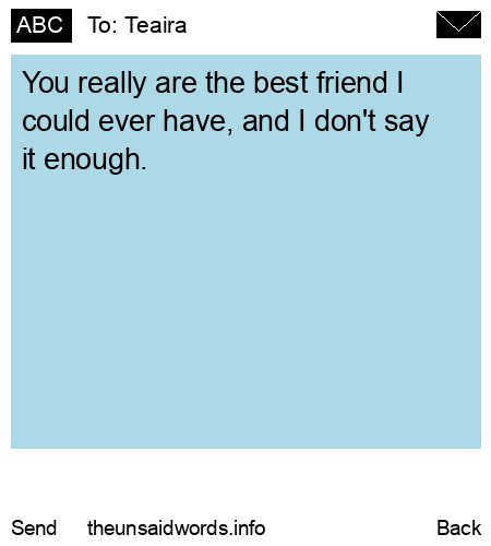 unsent message to Teaira
