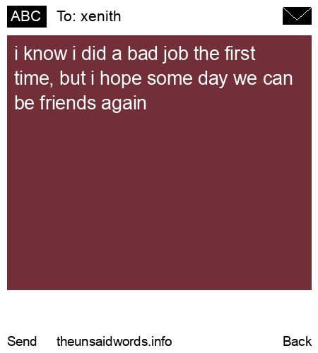 unsent message to xenith