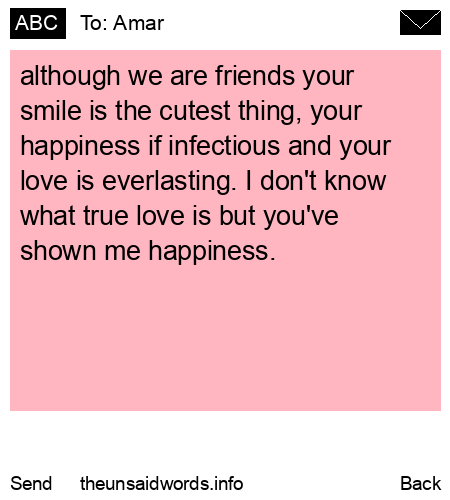 unsent message to Amar