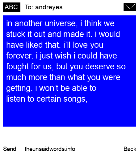 unsent message to andreyes