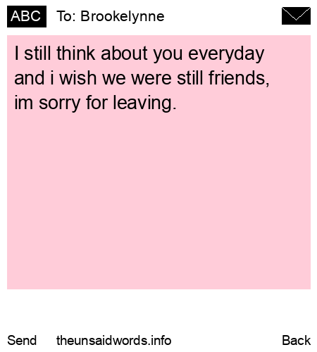unsent message to Brookelynne