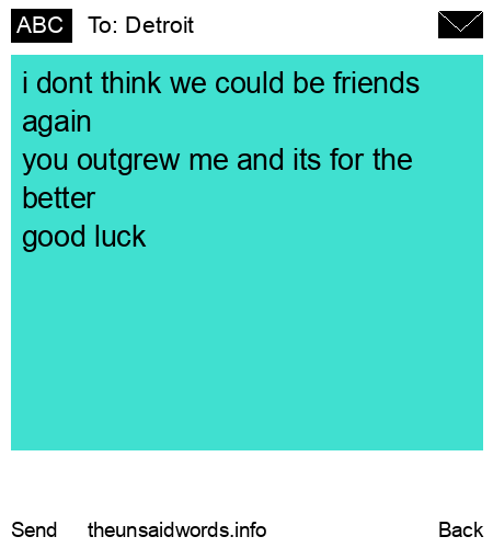 unsent message to Detroit