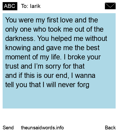 unsent message to Iarik