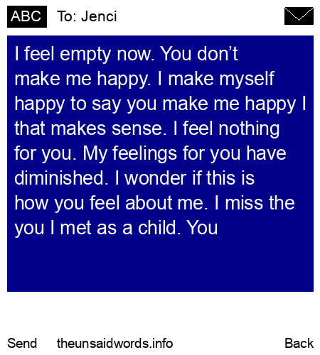 unsent message to Jenci