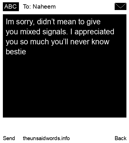 unsent message to Naheem