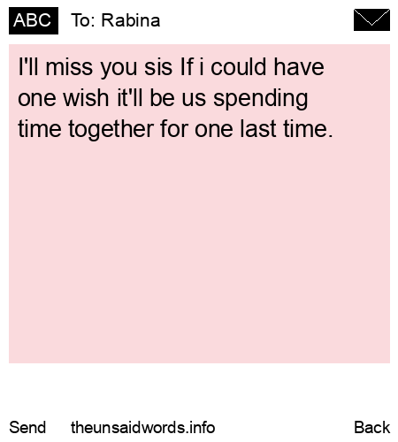 unsent message to Rabina