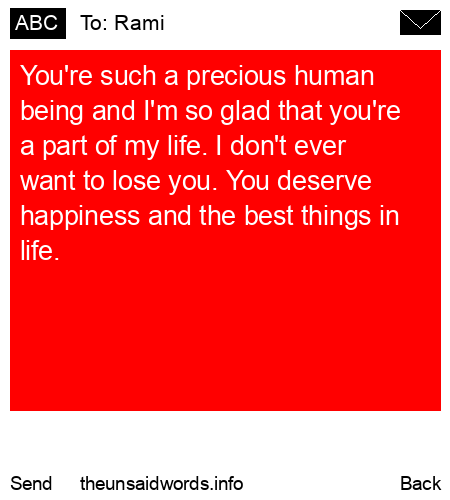 unsent message to Rami