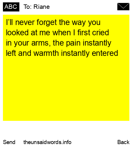unsent message to Riane