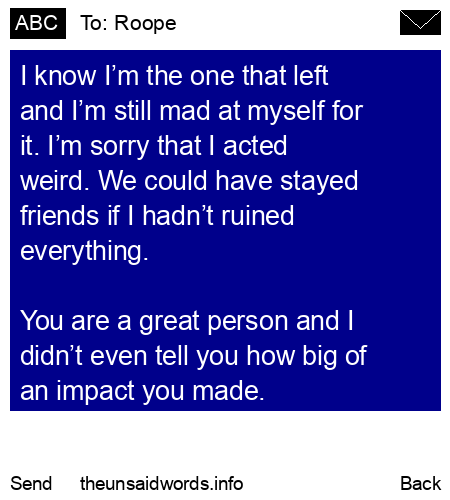 unsent message to Roope
