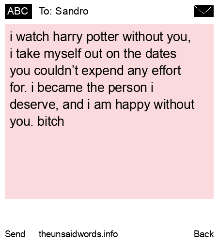unsent message to Sandro