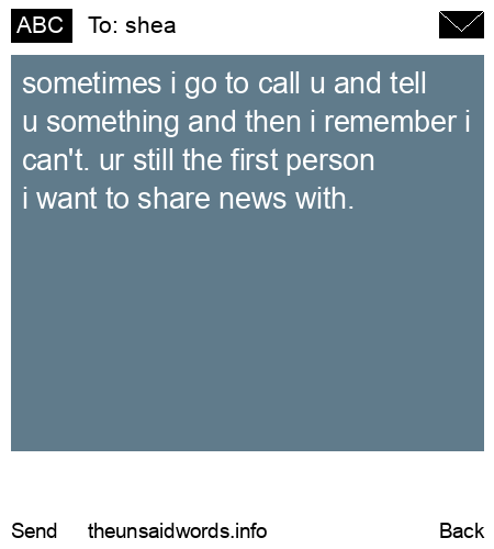 unsent message to shea