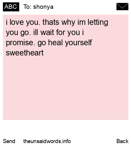 unsent message to shonya