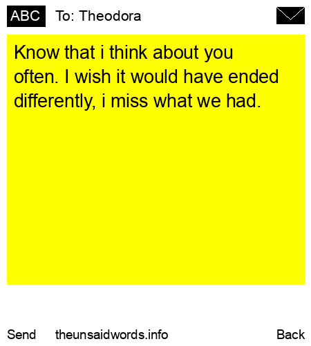 unsent message to Theodora