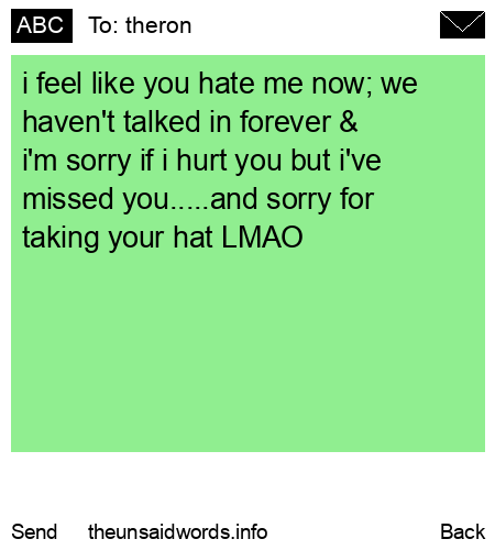 unsent message to theron